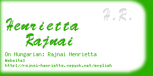 henrietta rajnai business card